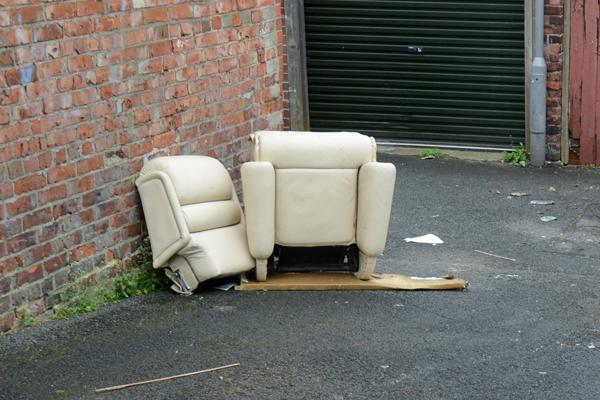 Piece of bulky waste in back lane