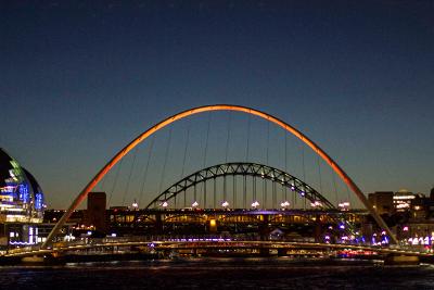 GMB orange Gateshead Millennium Bridge