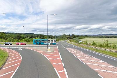 A695 Prudhoe Road roundabout Google image of existing junction
