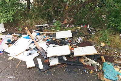 Baldwin Flytip Rubbish dumped using Baldwin's van