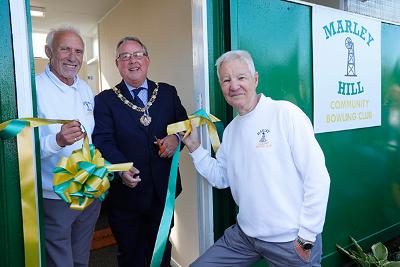 Marley Hill 01 Cutting the tape at official handover