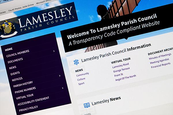 front page of website