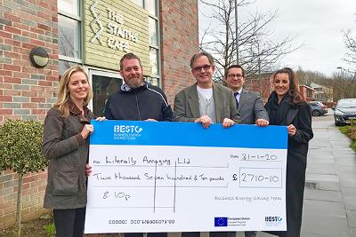Staiths Cafe cheque cheque presentation