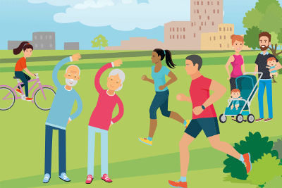 Health and wellbeing graphic Health and wellbeing graphic