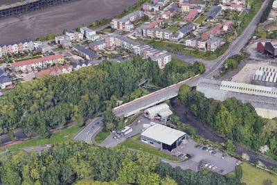 Teams Street bridge aerial view Google Earth