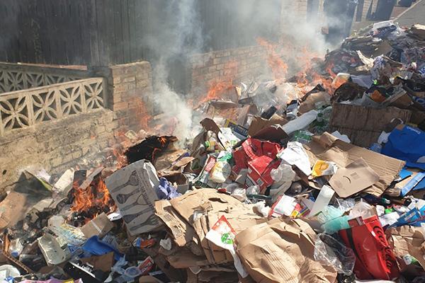 Recycling Vehicle fire