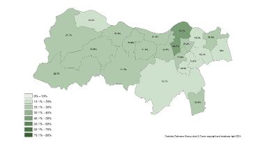 a map showing private rented properties by ward in 2021