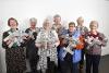 Knitted Angels of the North produced by Gateshead Art Diamonds