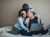 Family with laptop