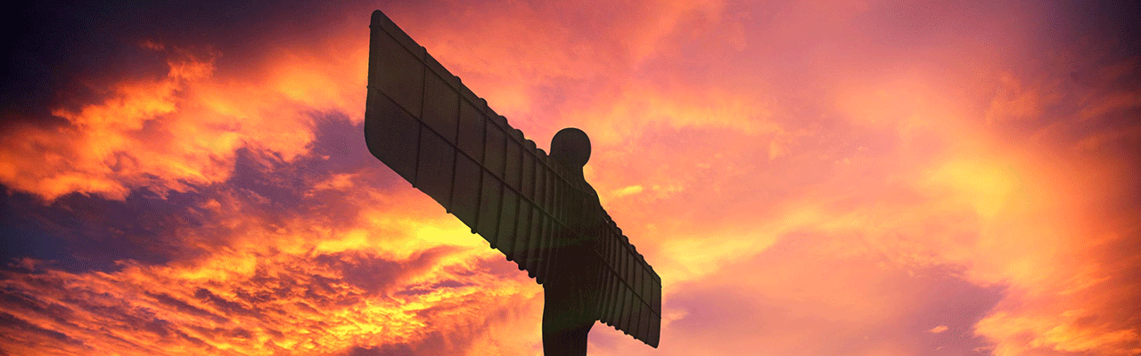 Angel at sunset