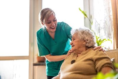 Care worker with older person