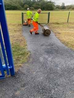 Tarmac Trading volunteers at Wrekenton Blue Star Football Club