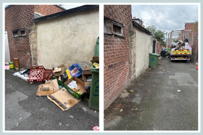 Fly-tipping before and after