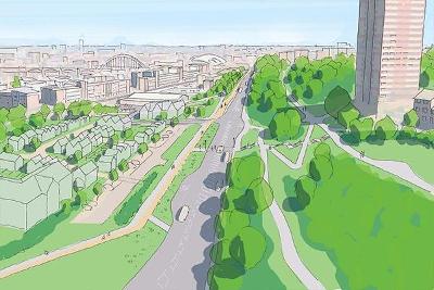 	Artist impression of 3 sites Askew Road, Clasper Village and Dunston Hill