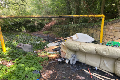 Fly tipping green lane