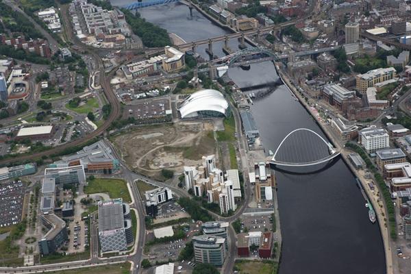 Image of Gateshead Quays from the air