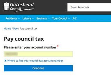 Enter account number screenshot