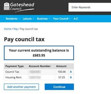 Multiple payments listed screenshot