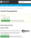 Council Tax payments landing page screenshot