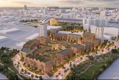 Town centre and quays cgi